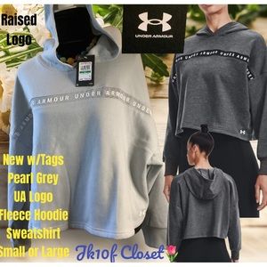🍄NWT UNDER ARMOR LARGE PEARL GREY HOODIE SWEATSHIRT